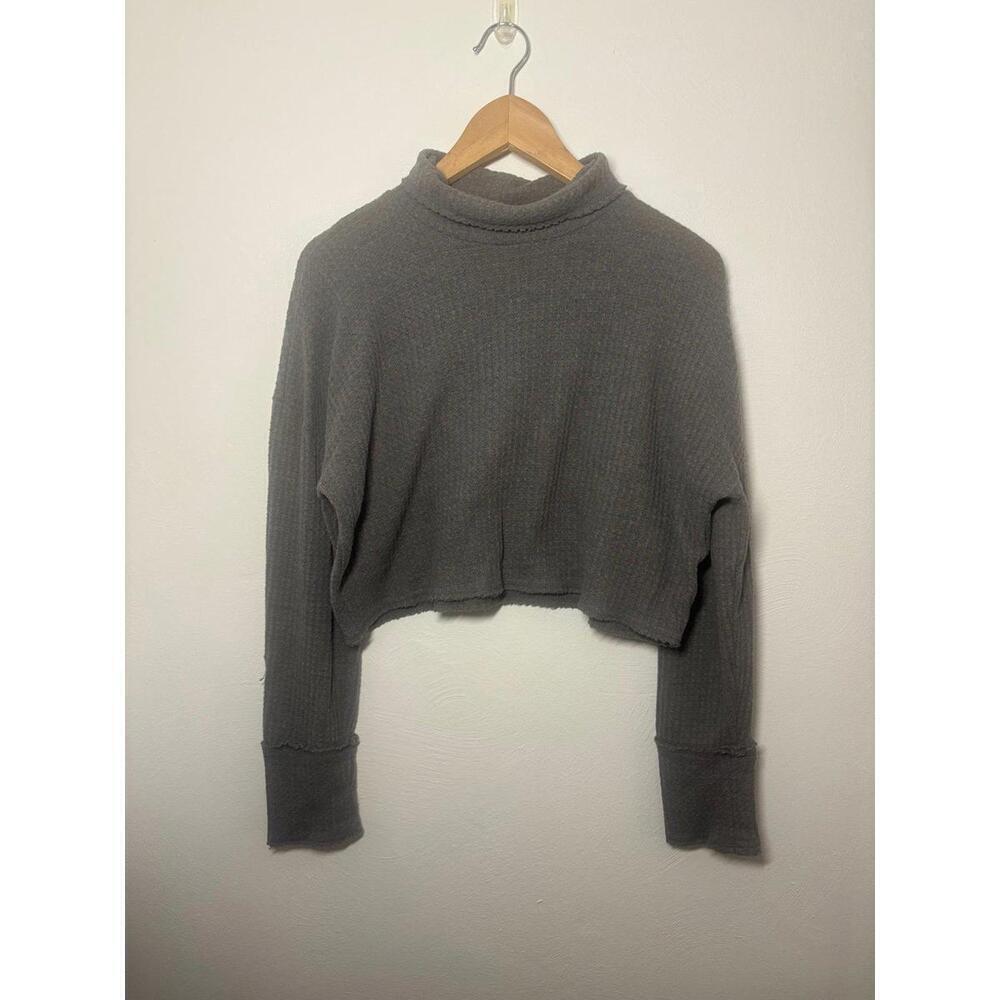 Wild Fable Mock Neck Waffle Knit Cropped Long Sleeve Size XS